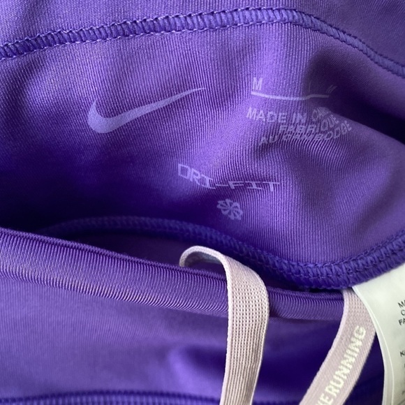 Nike Retro Run Women's 7/8 Mid-Rise Running Leggings with Pockets - Purple Sz M - Picture 10 of 11